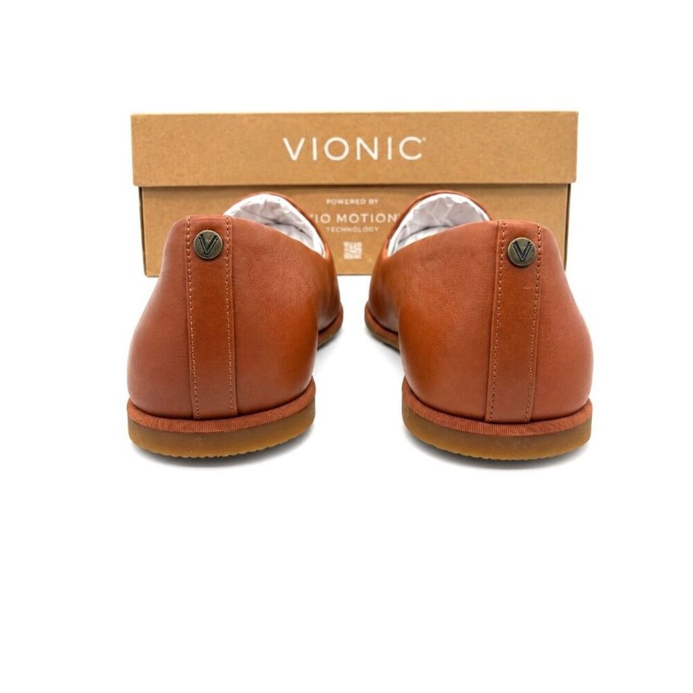 Vionic Willa 2.0 Tan Leather Loafer Flats Womens 9.5 Wide Arch Support APMA - Picture 8 of 9